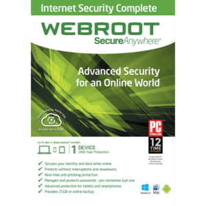 Webroot Internet Security Complete - 1-Year / 3-Device